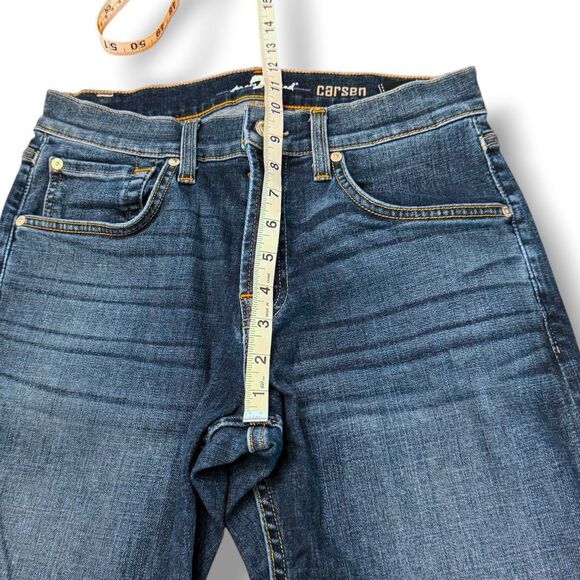 7 For All Mankind Carsen Denim Jeans Blue Straight Casual Midrise Women's Sz 29 - Picture 5 of 13